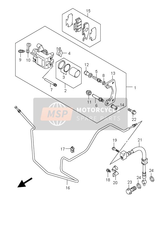 Suzuki UH125 BURGMAN 2007 BREMSSATTEL HINTEN für ein 2007 Suzuki UH125 BURGMAN